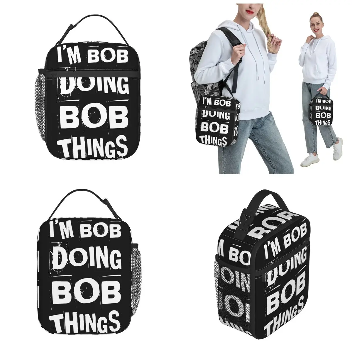 I'm Bob Doing Bob Things Thermal Insulated Lunch Bags for School Reusable Lunch Container Thermal Cooler Food Box