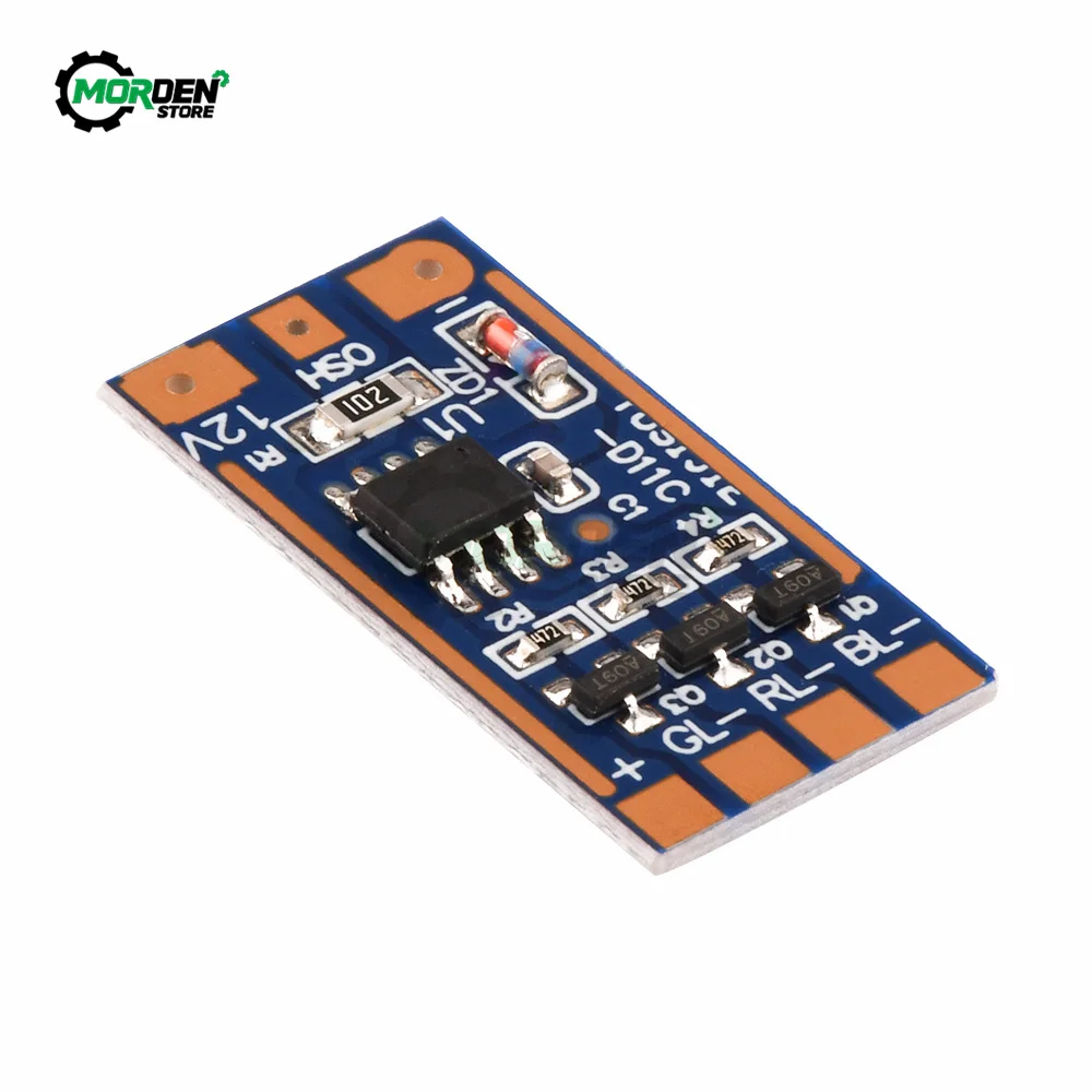 Módulo rgb 5v-12v, 5 peças, 11 tipos de modo, interruptor de botão, módulo de lâmpada colorida, placa de circuito de acionamento de alta corrente,