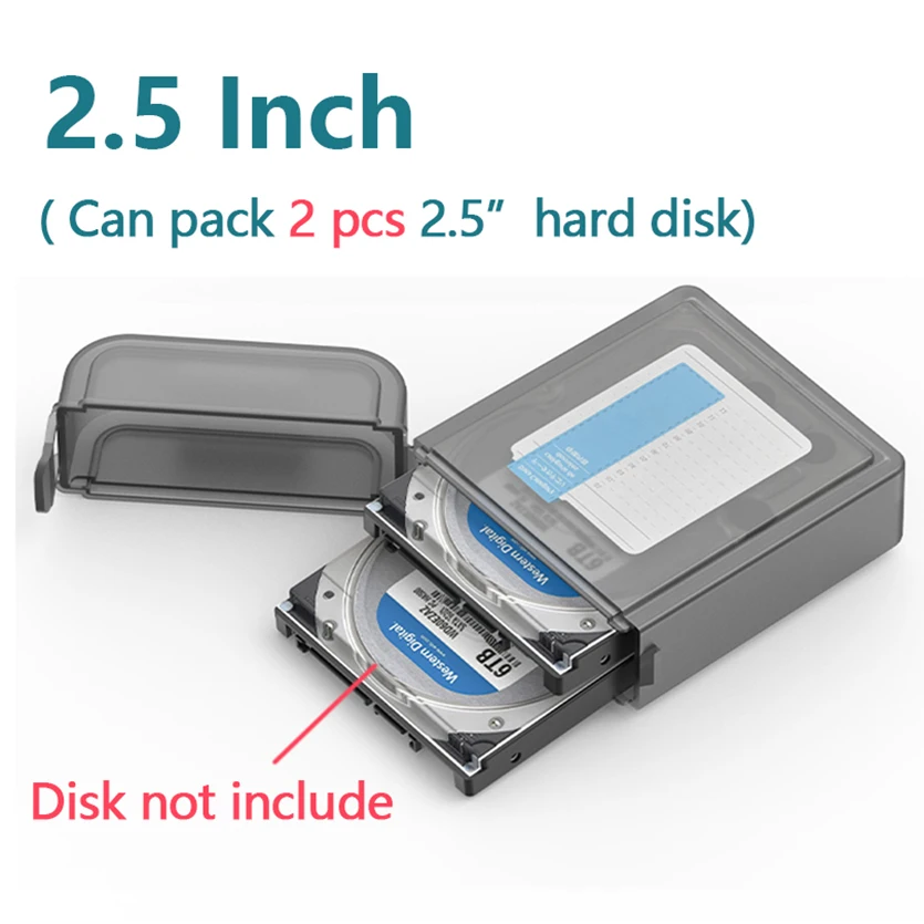 PHIXERO Externe Festplatte Fall 3.5 "2.5" Zoll PC HDD SSD Disk Storage Box HD Fach Abdeckung Protector hardcase Caddy Tasche mit EVA