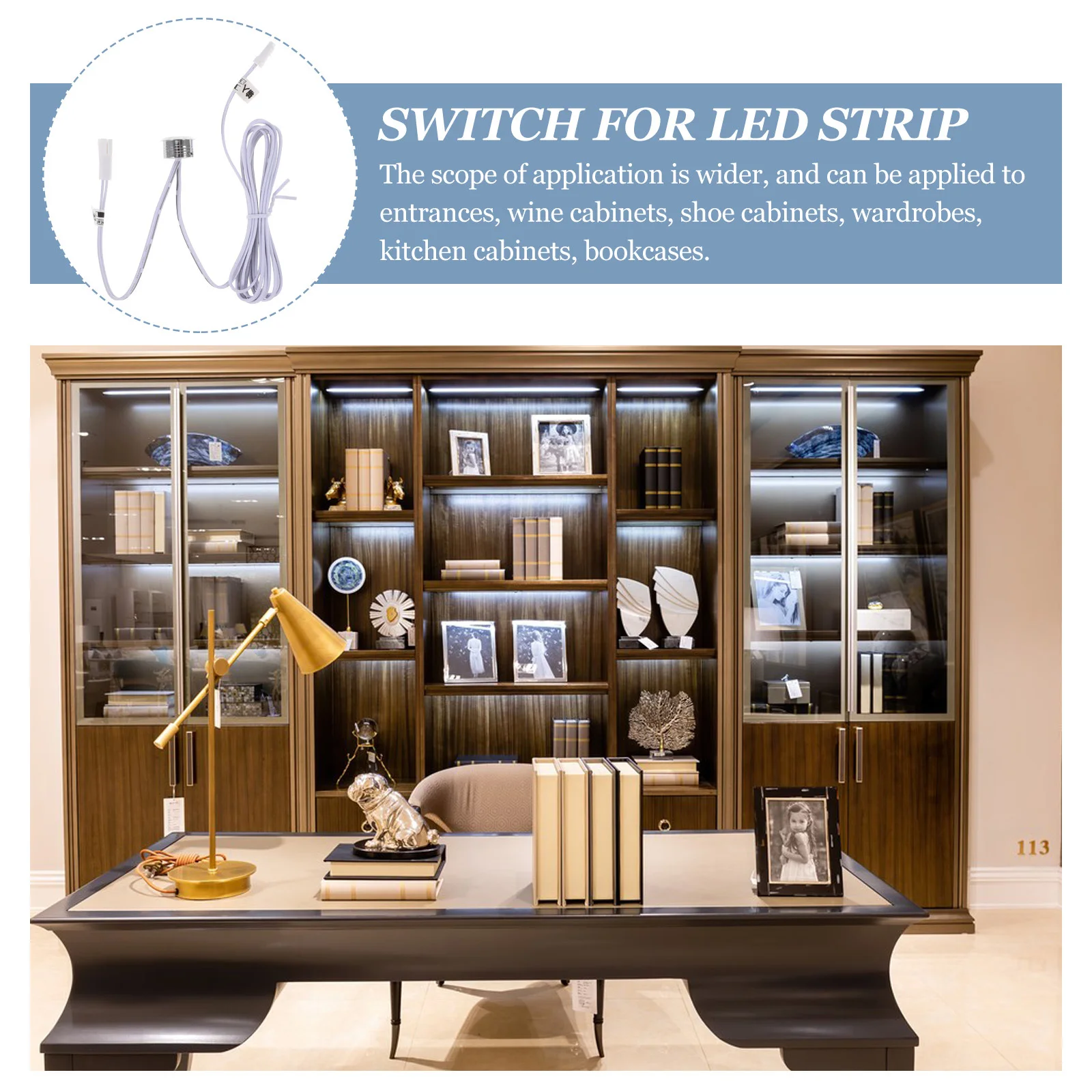 

Touch Lamp Control Module 12V High Durability ABS Rubber Aluminum Alloy Touch for LED Strip Light Wardrobe