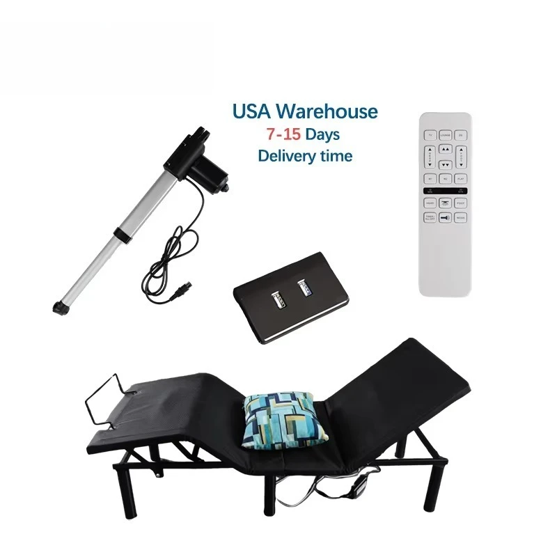 Foldable Remote Control Smart Furniture Bed Metal Bed Frame Lift Electric Adjustable Bed for Hotel Home