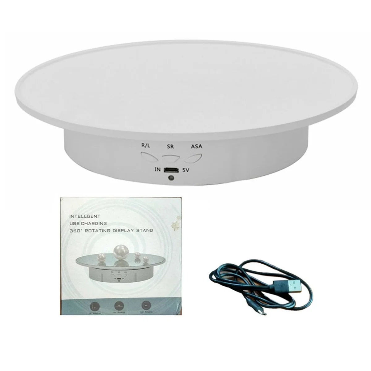 Rechargeable Automatic Revolve Live Jewelry Artifacts Video Electric Rotational Table Panoramic Display Table, C