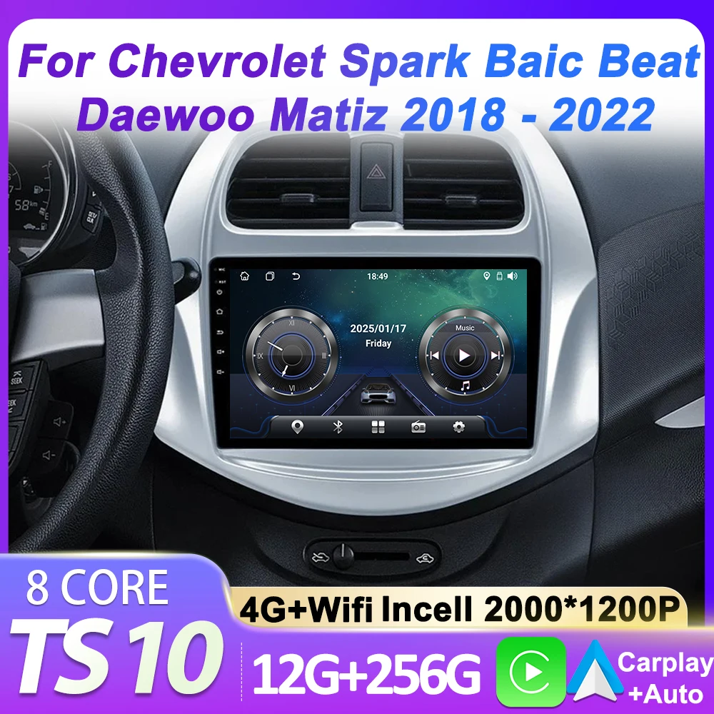 

2Din Android 15 Autoradio Car Radio Multimedia Player For Chevrolet Spark Baic Beat Daewoo Matiz 2018 - 2022 CarPlay Screen BT