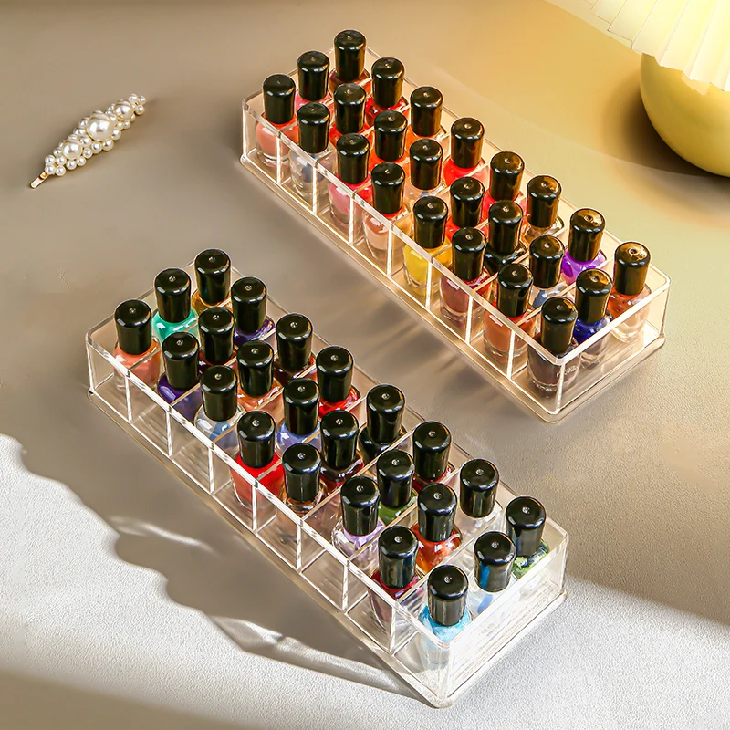 8-Slot Nail Polish Holder Transparent Acrylic Grid Box Makeup Display Stand For Cosmetics