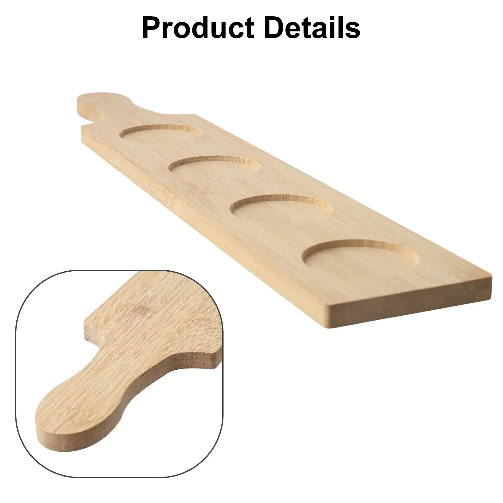 Eco Friendly Wooden Tray with Porous Design for Small Wine Glasses Tea Cups and Beer Glasses in Home or Bar Settings