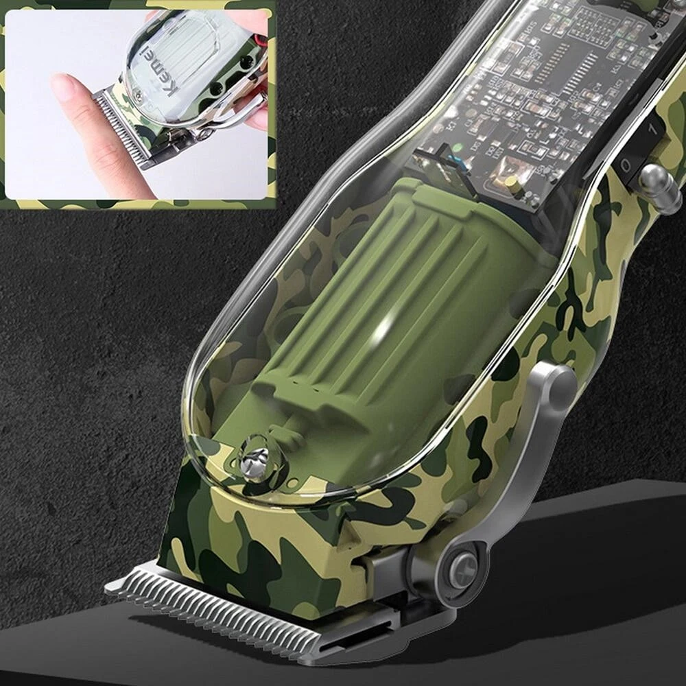 2026 Professional Men's Transparent Hair Clipper Lithium Battery Digital Display USB Rechargeable Barber Electric Hair Trimmer
