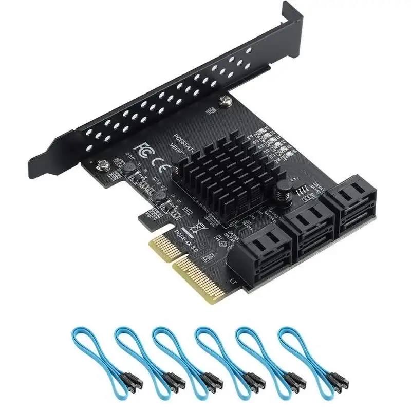 Scheda Di Espansione PCIe X1 A 4 Porte SATA III – 6 Gbps, BRAINZAP, Per PC