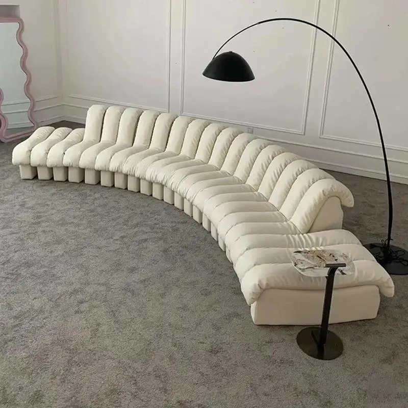 

&c For Imported Genuine Leather Modern Serpentine Modular Sofa Villa Small House Sponge Combination Arc Set