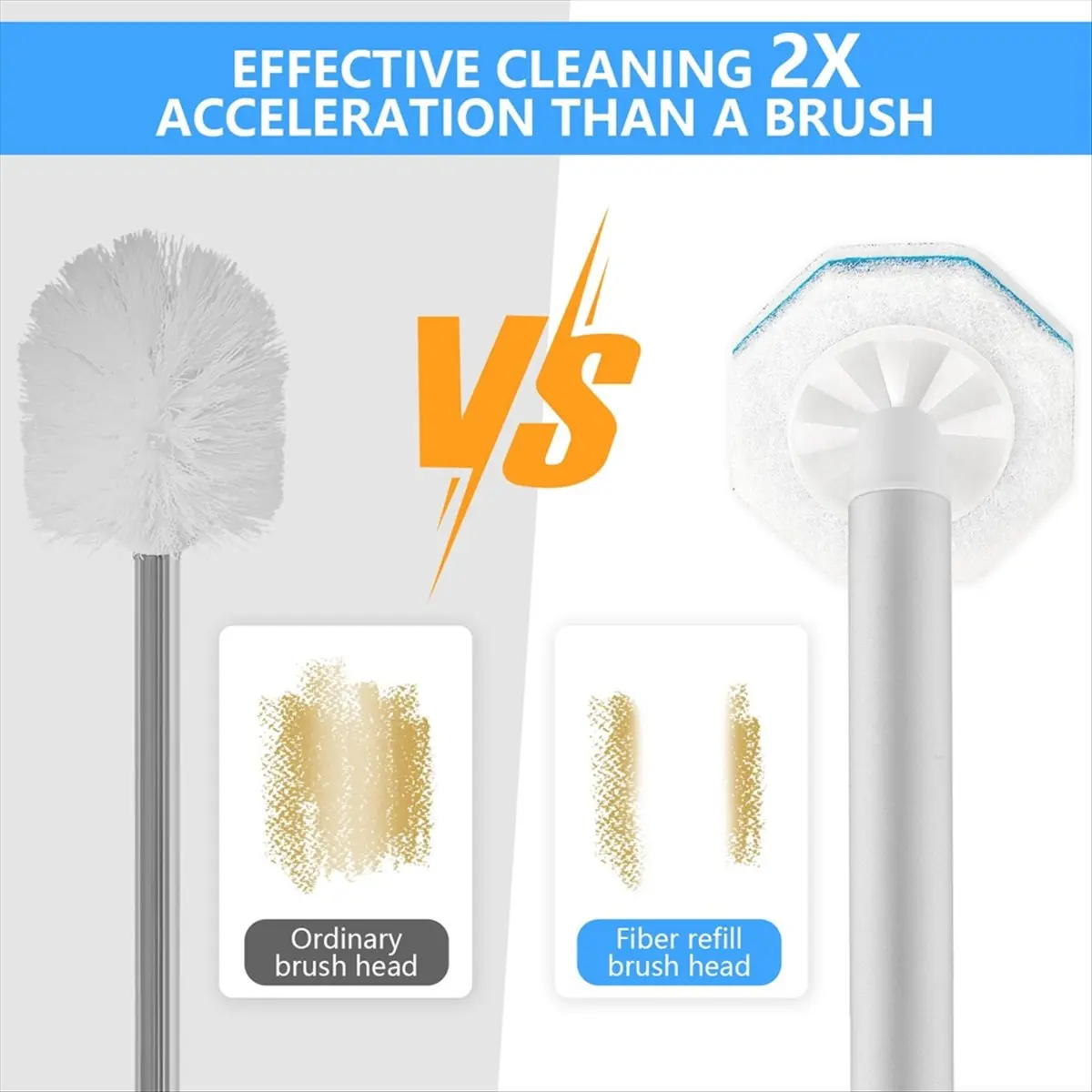 A67T NEW 50 Count Disposable Toilet Bowl Wand Refills Suitable for , Upgrade Wand Heads for Toilet Cleaning