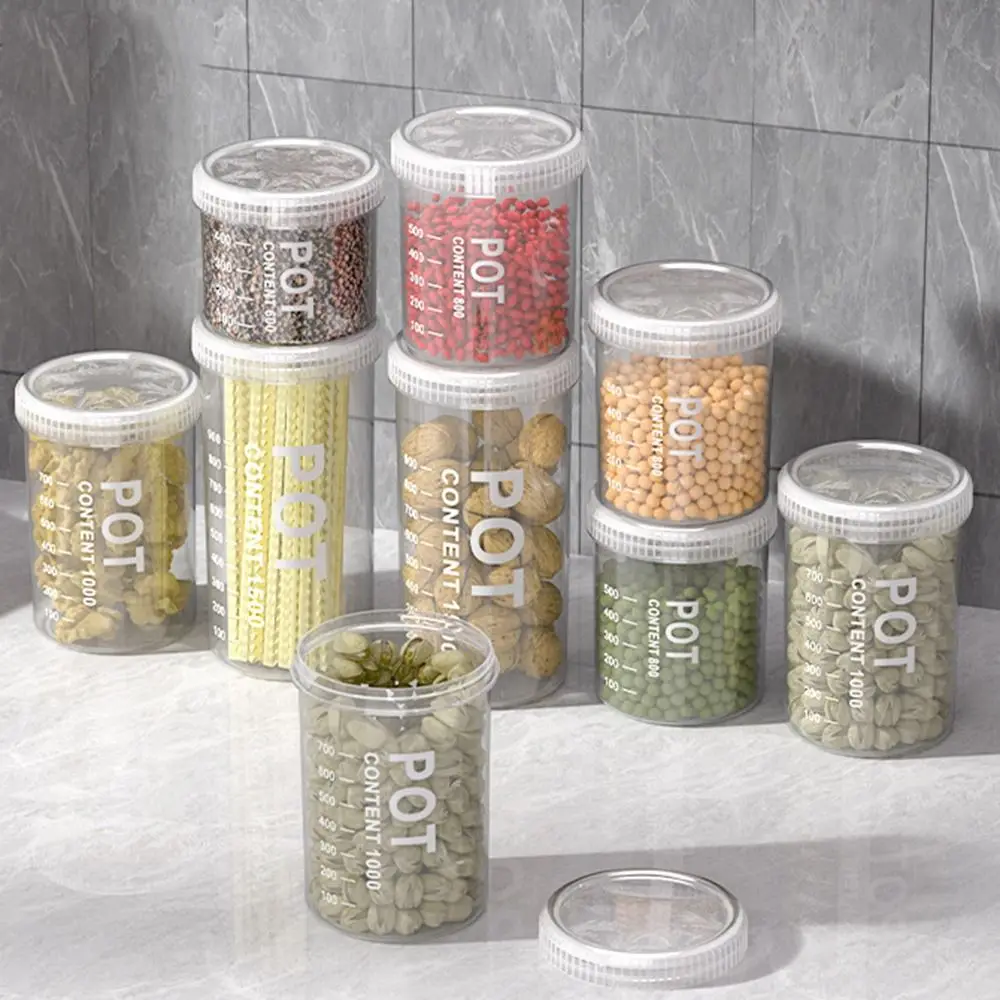 Large Capacity Kitchen Food Storage Canisters Round Storage Tank Holders Plastic Grain Fresh Preservation Box for Kitchen