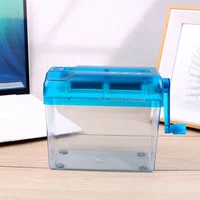 Durable Mini Hand-Cranked Manual Paper Shredder Transparent body document shredder Non-Slip Base ABS Material Can crush paper、In 4