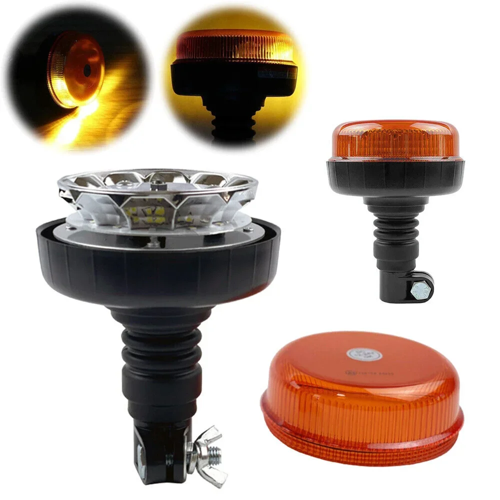 12V 24V 36W LED Emergency Strobe Light Vehicle Amber Warning Flashing Beacon Rotating Forestry Truck Tractor Accessories