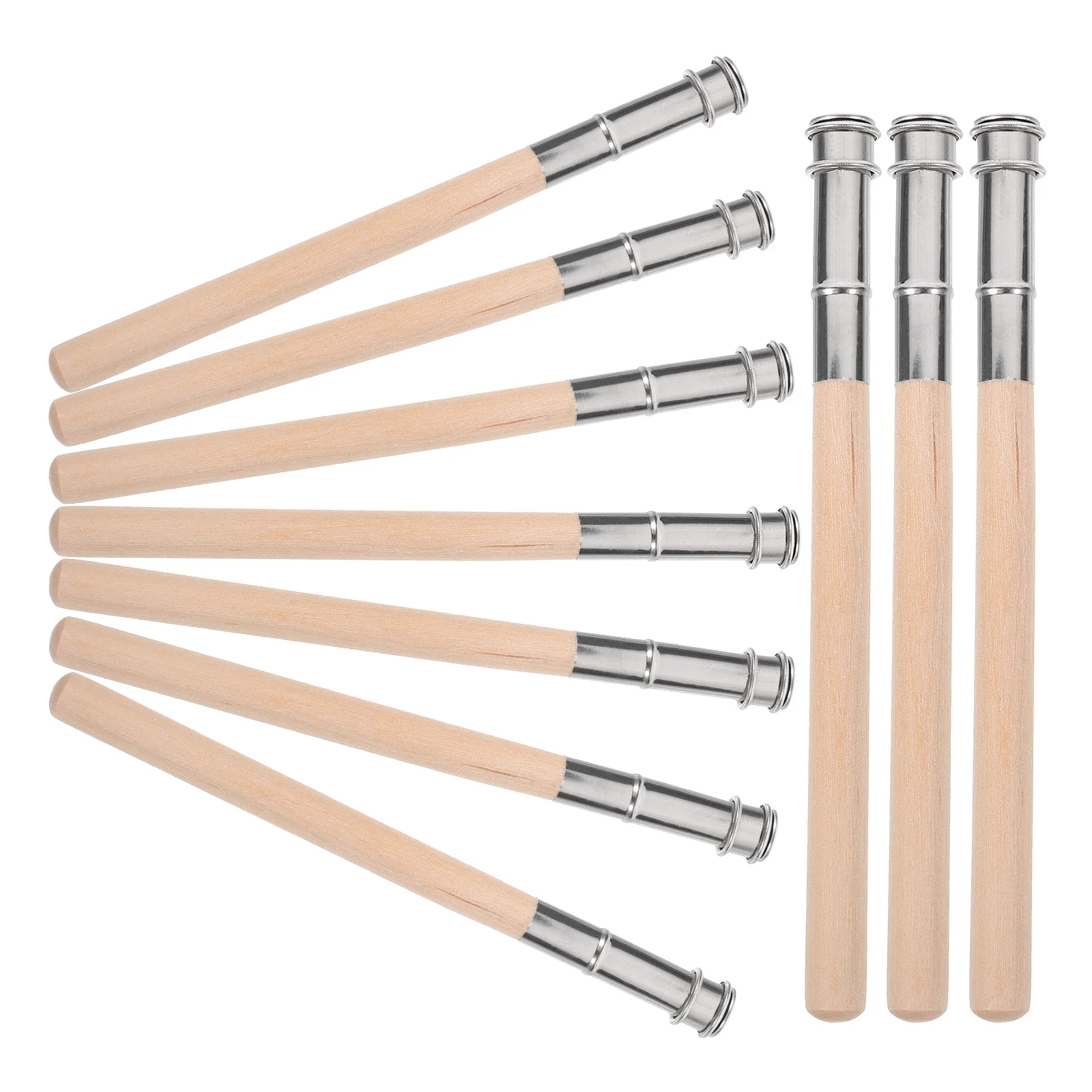 10 Pcs Decor Pencil Extender Extension Holder Wooden Charcoal Brown Artist Work