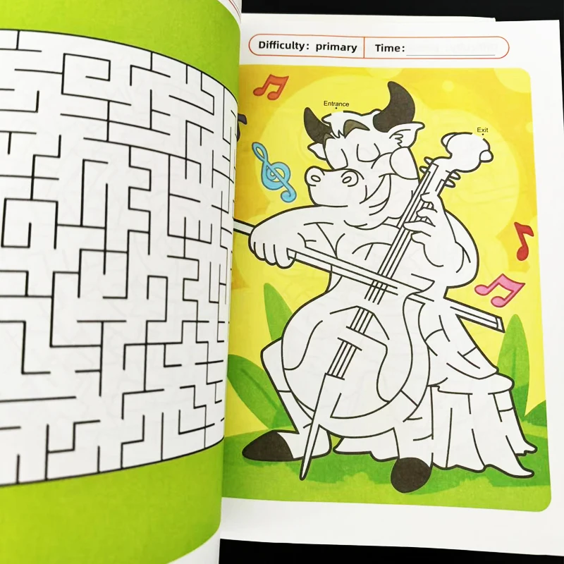 48 Pages Maze Game Book: Enhancing Cognitive Development Attention Training Puzzle Games Colorful Pages for Children Aged 3-8