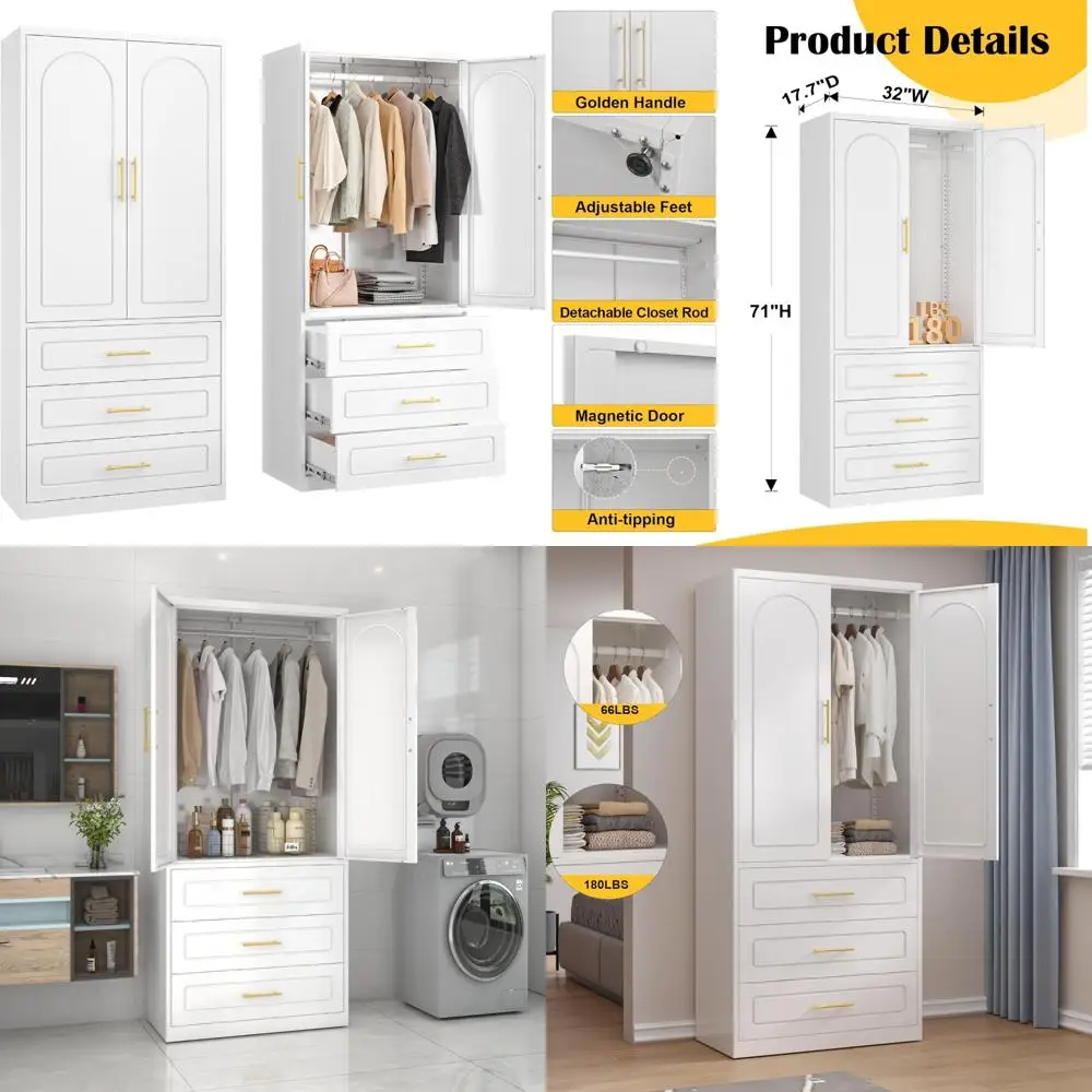 White 71-Inch Metal…