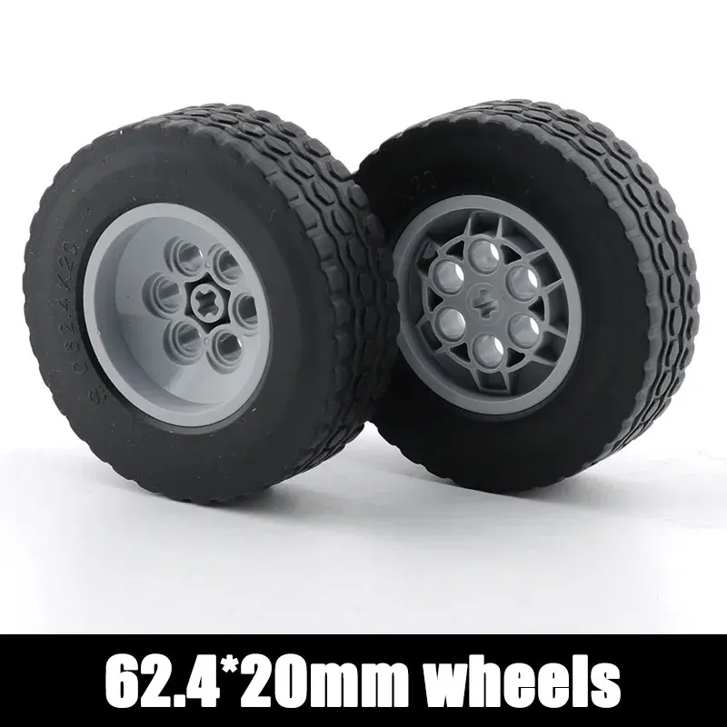 32019 86652 Technische Autoräder 62,4x20mm Gummireifen und Naben MOC Bausteine Teile Lernspielzeug für Kinder