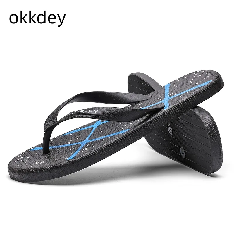 

New Slippers Men Fashion Summer Men's Flip Flops Beach Outdoor Non-slip Indoor House Flats Men Jelly Slippers Summer Main Push