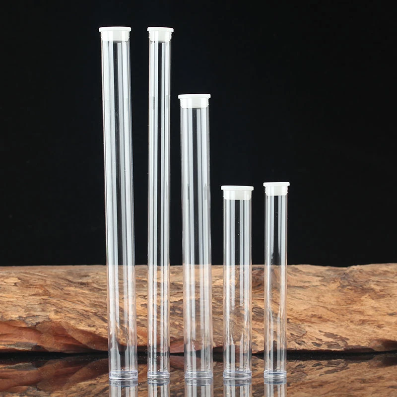 50pcs Clear Storage Tube Small Plastic Round Tubing with Caps Incense Joss Stick Bottle Empty Acrylic Container