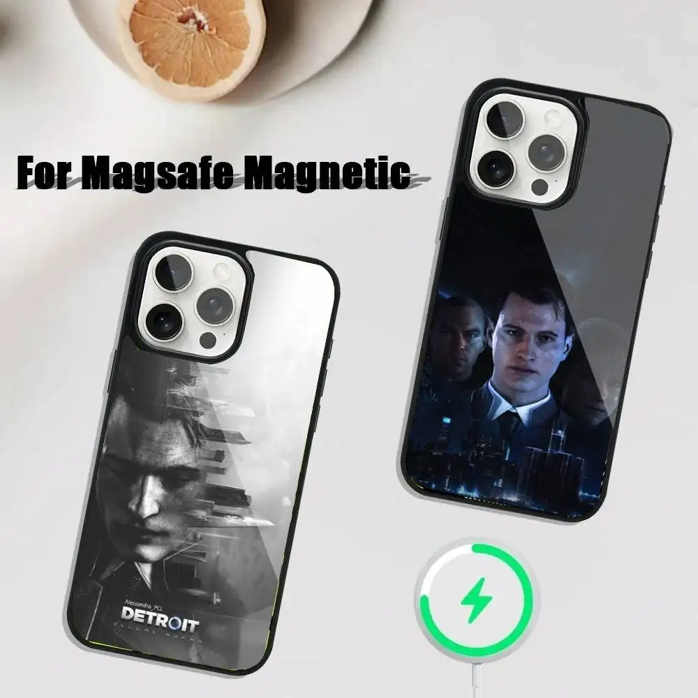 

D-Detroit Become H-Human Phone Case For iPhone 17,16,15,14,13,12,11,Pro,Max,Plus,Mini,SE4,E Magnetic Magsafe Wireless Charging