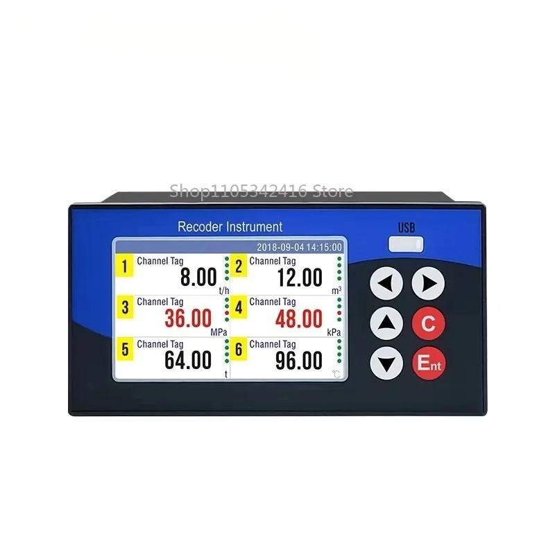 4-6 Channel Smart Data Logger with USB Port, Digital Chart Recorder for Flow Meter Pressure & Temperature Monitoring