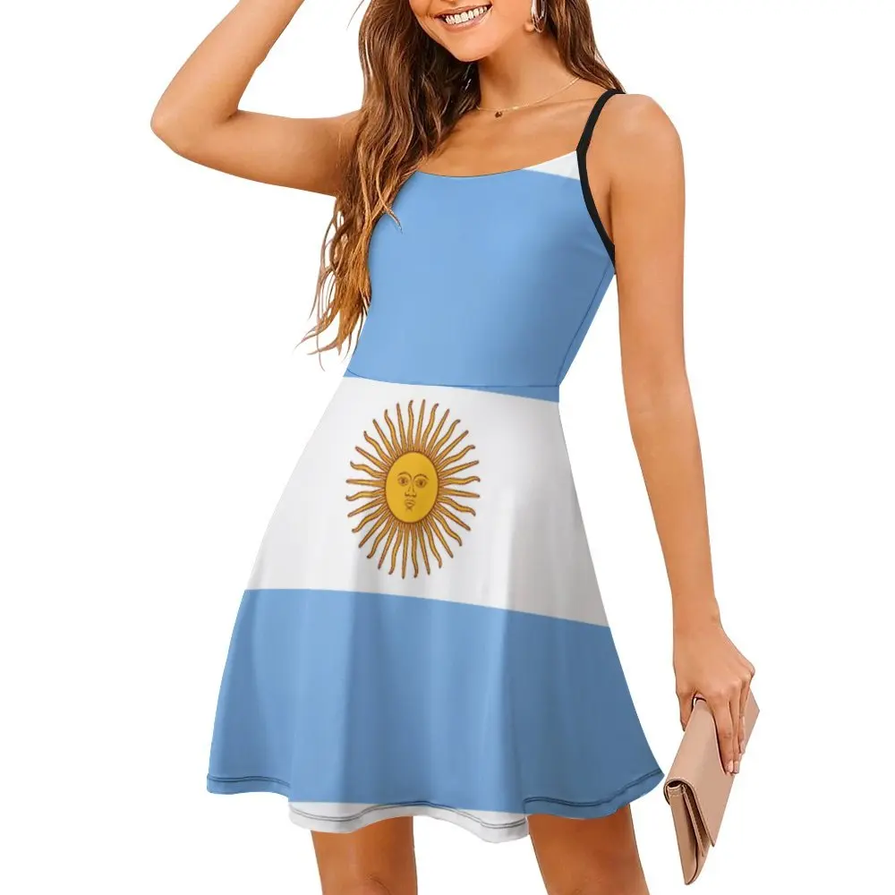 ARGENTINA Vestido de tirantes con bandera de Argentina para mujer, ropa Sexy clásica, divertida y novedosa, ideal para fiestas