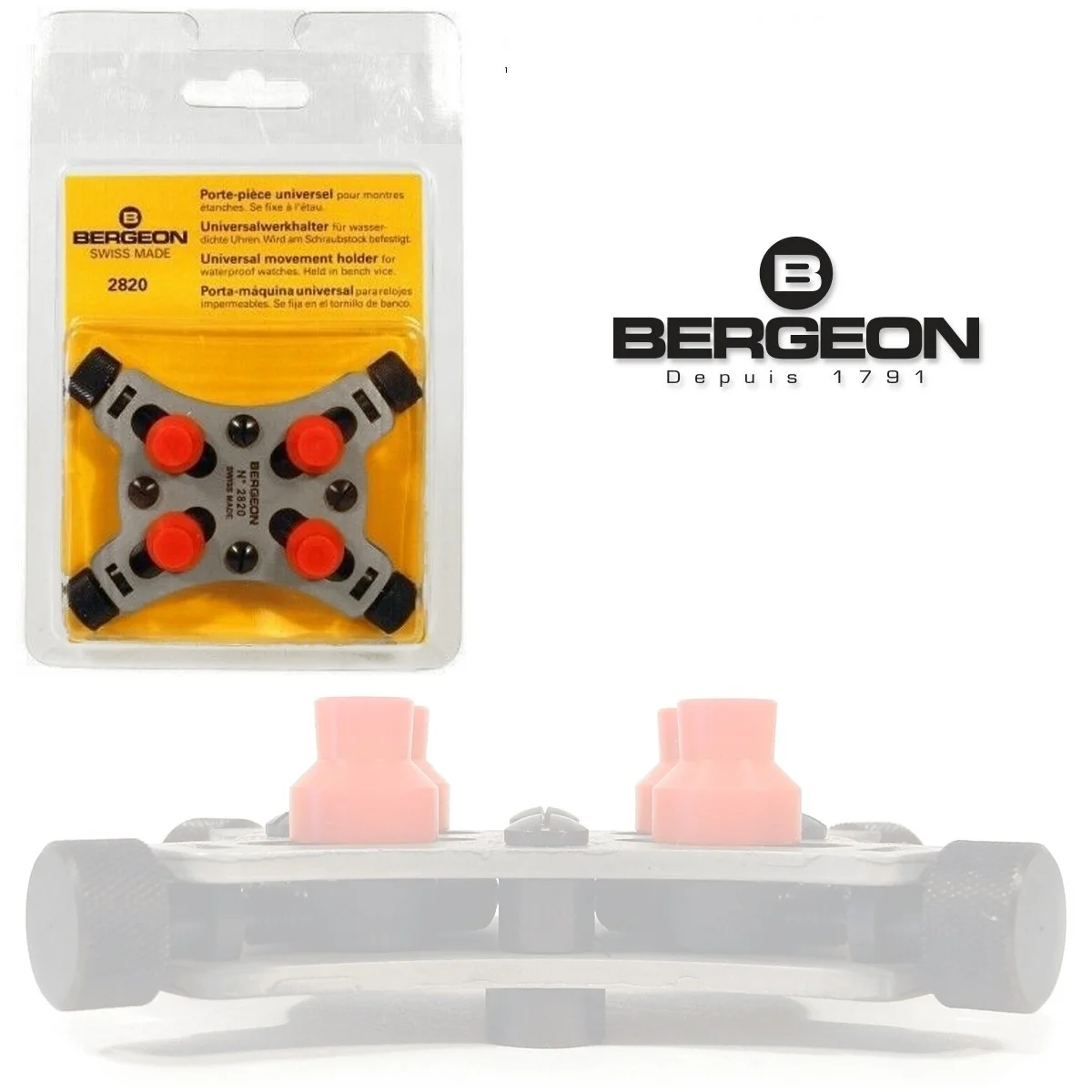 

Bergeon 2820 Universal Vice For Waterproof Watches Capacity Ø44mm Held in Bench Vice