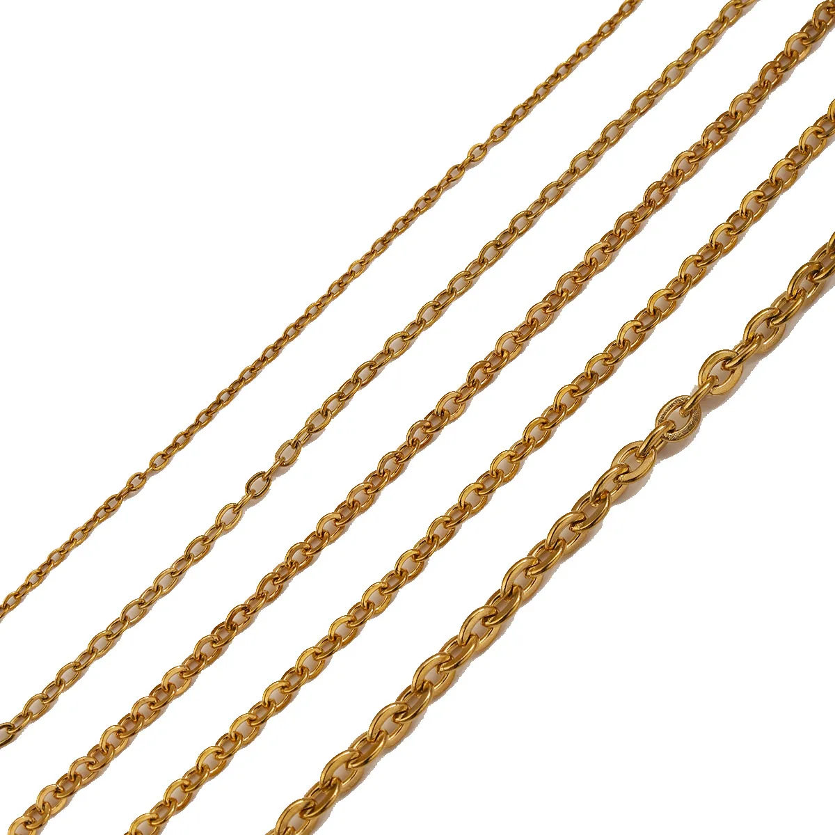 2Meters No Fade Stainless Steel Chains for Jewelry Making DIY Necklace Bracelet Accessories Gold Chain Lips Beads Beaded Chain