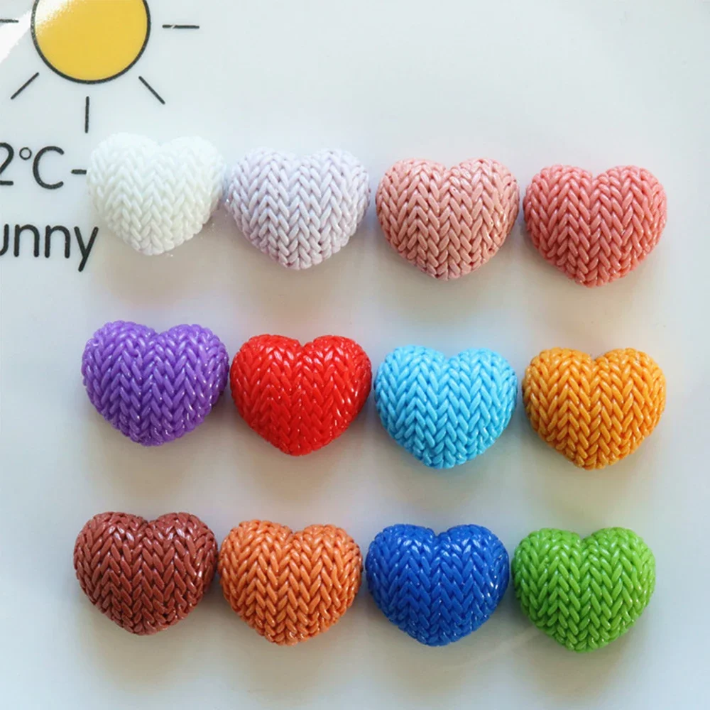 Miniatura Resina Plana Voltar Cabochões, Brilhante Série Coração De Malha, Hairpin Scrapbooking, DIY Home Decor, Acessórios Artesanais, 10Pcs