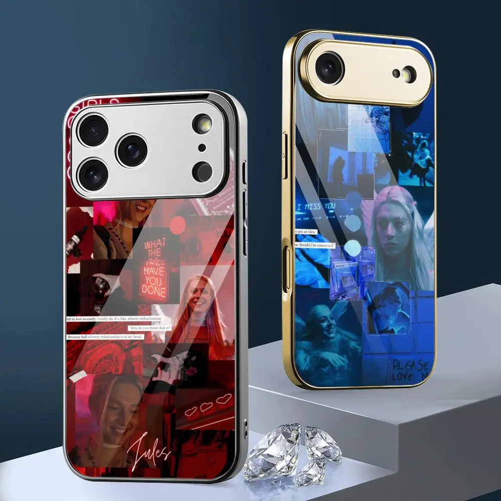 Coque de téléphone E-Euphoria 3 TV Show pour iPhone 17 16 15 14 13 12 Pro Max Plus, pare-chocs en métal électroplaqué antichoc