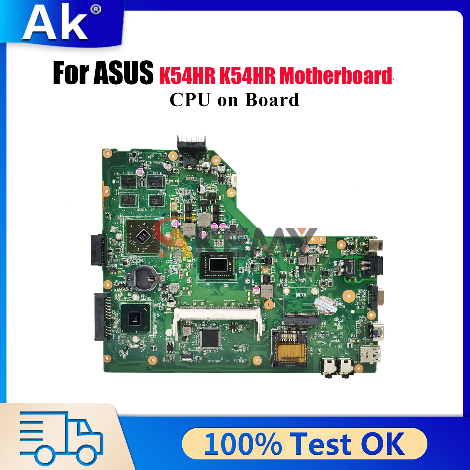 

K54HR Laptop Motherboard For ASUS K54HR K54H Notebook Mainboard With Celeron CPU 100% tests OK fast shipping High quality