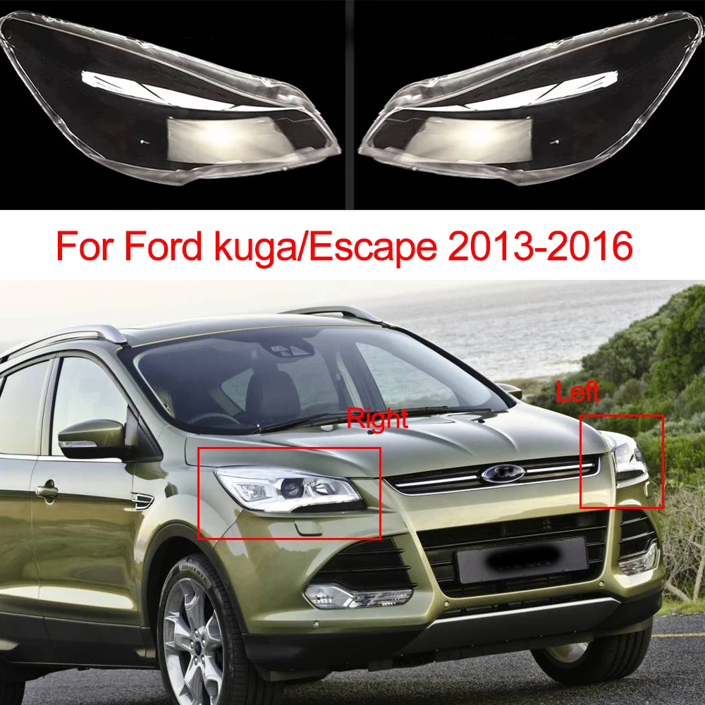 

For Ford Escape Kuga 2013-2016 Car Front Headlight Cover Headlamps Transparent Glass Lampshade Lamp Headlight Cover Lens