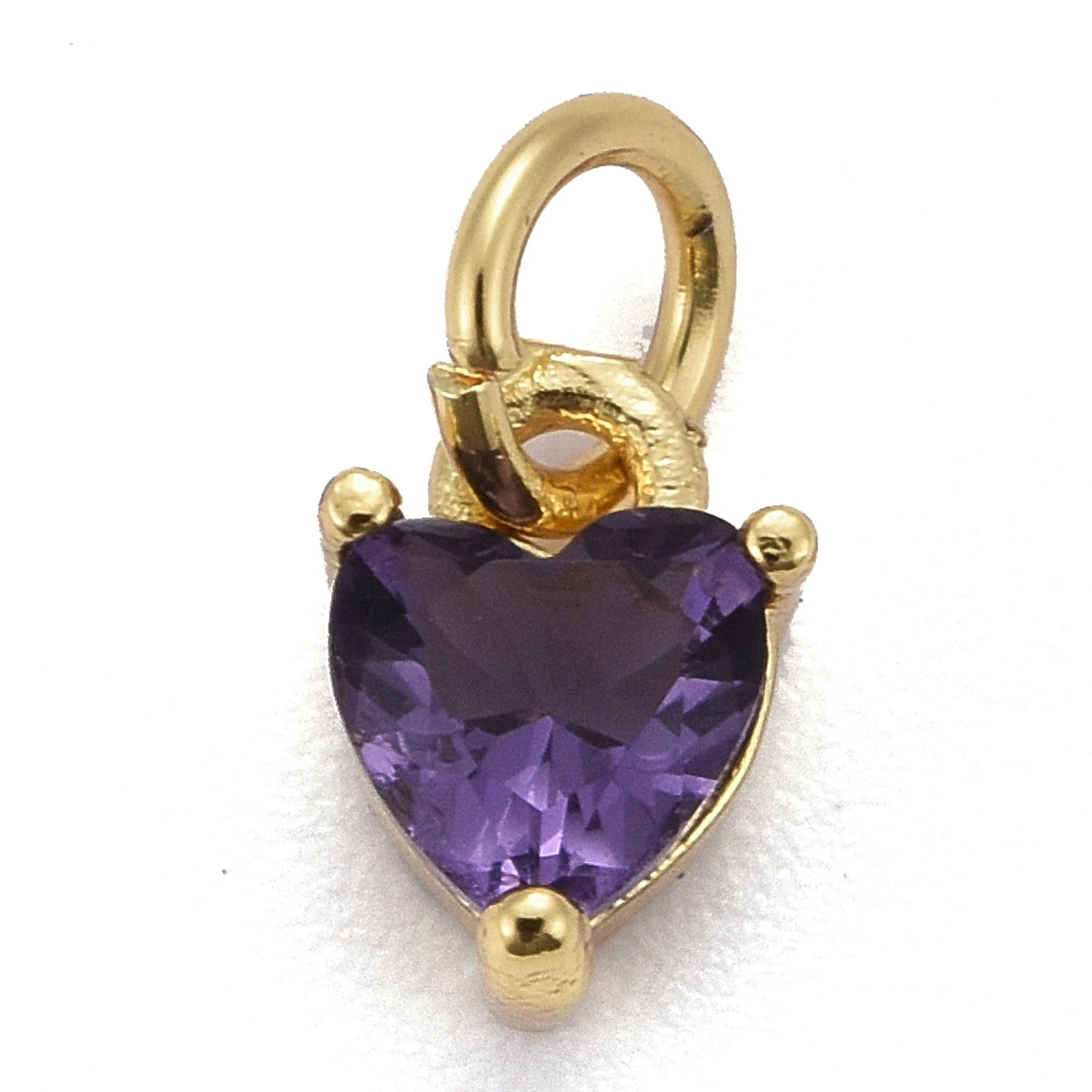 20pcs Brass Heart Charms Cubic Zirconia Pendant Real 18K Gold Plated For DIY Bracelet Necklace Jewelry Making Supplies 8x5x3.5mm image 6