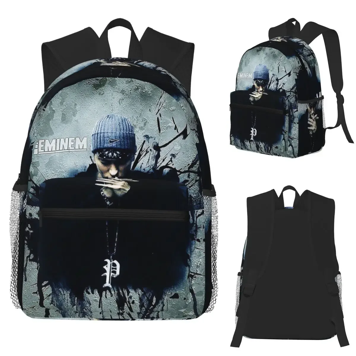 

Rapper Rap God Eminem Student Backpack School Bag Hiking Travel Daypack for Boys Girls Fashion Bookbag Shoulder Bags