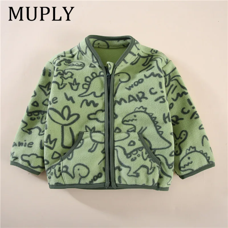 Autumn Winter Plush Thick Baby Boys Coat Cartoon Bear Warm Outerwear for Kids Clothes Cotton Soft Fleece Jackets 2-7 Years Old