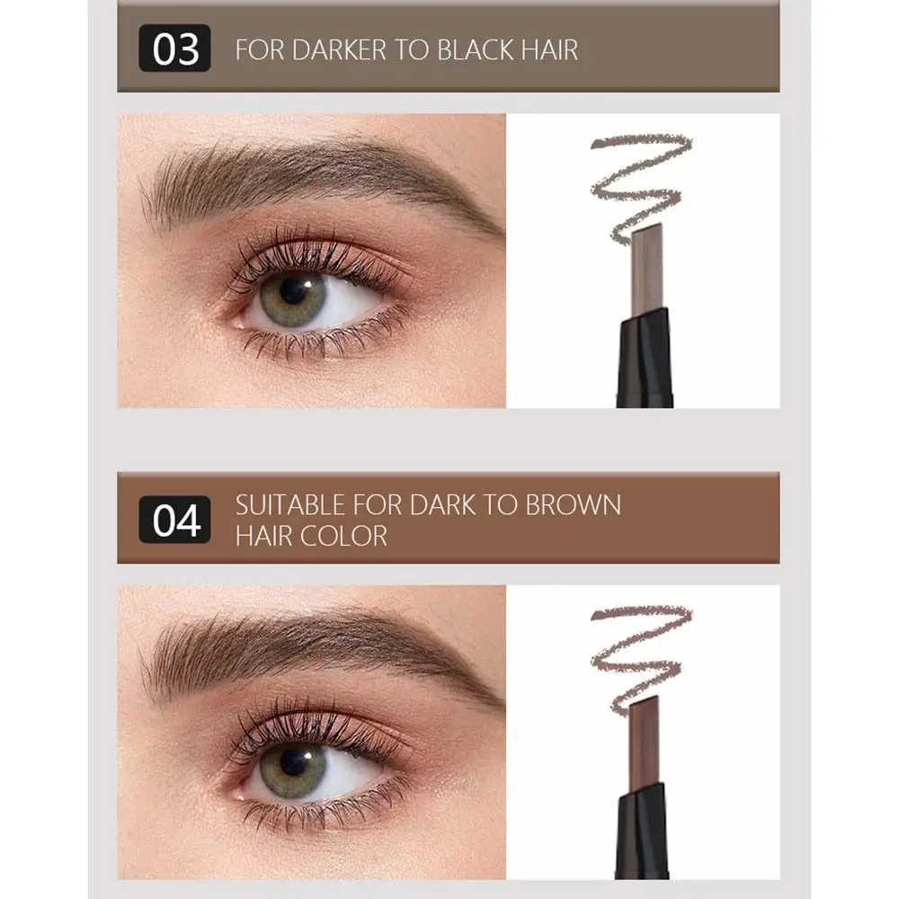 6 Color 3 in 1 Eyebrow Pencil Long Lasting Waterproof Eyebrow Dye Cream Brow Shaping Non-smudge Eyebrow Gel with Brush Women