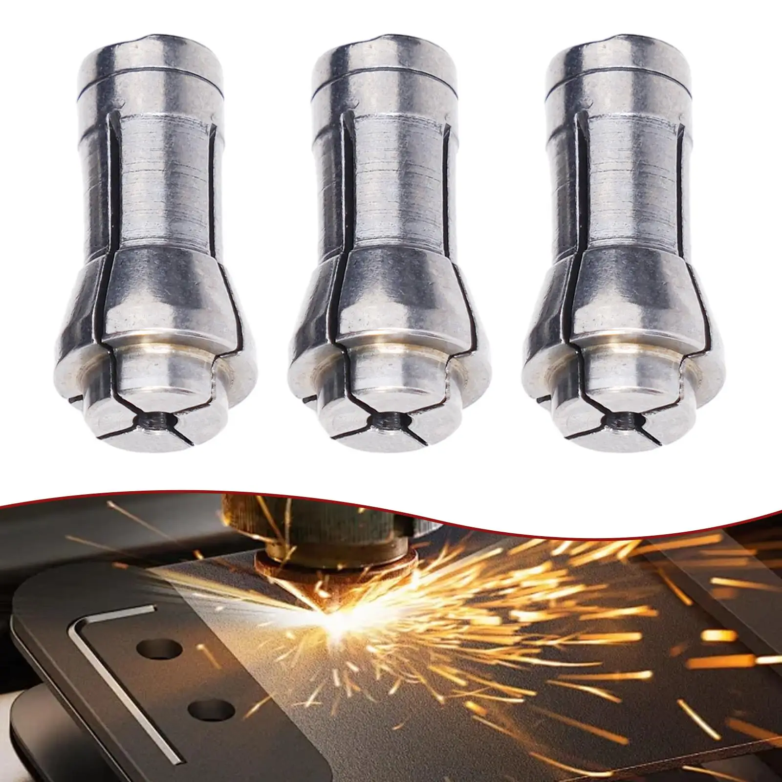 3pcs Grinding Machine Clamping Collets Engraving Chuck 3mm/6mm 27 * 10mm Alloy Power Tools Replacement Parts