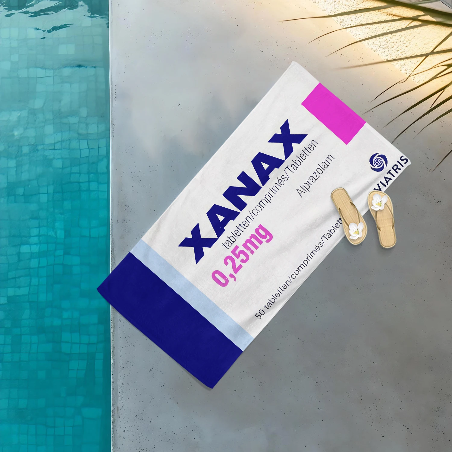 X-XANAXS C-Chill Pill Soft Large Size Towel for Pool Gym Travel Shower Camping Beach - Absorbent Quick-Dry Hygienic Towel