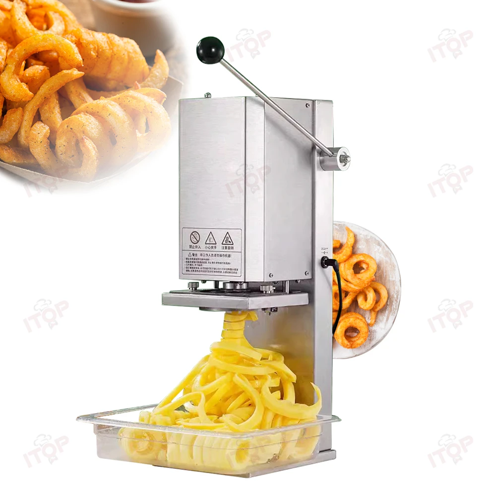 Restaurants Commercial 100 Kg/h 7 Mm/9 Mm Potato Slicer Spiral Potato Cutter Curly Fries Machine for Potato Chip Machine