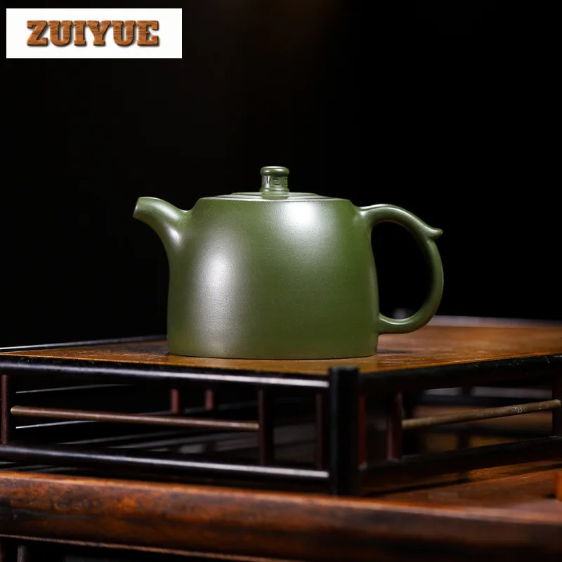 

240ml Creative Yixing Purple Clay Teapots Handmade Pot Raw Ore Emerald Green Mud Kettle Chinese Zisha Tea Set Teaware Decoration