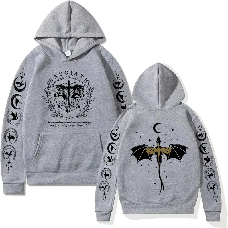 Vintage Basgiath War College Both-Sided Print Hoodies Men\'s Women Clothes Y2k Fashion Sweatshirt Casual Fleece Hoodie Streetwear