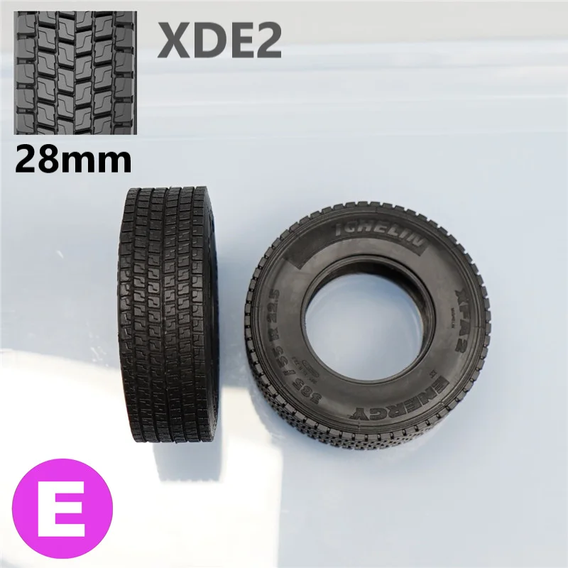 2pcs Rubber Tire Width 22/28mm for 1/14 Tamiya RC Truck Trailer Tipper Scania 770S MAN Benz Actros 3363 Volvo Car Diy Parts