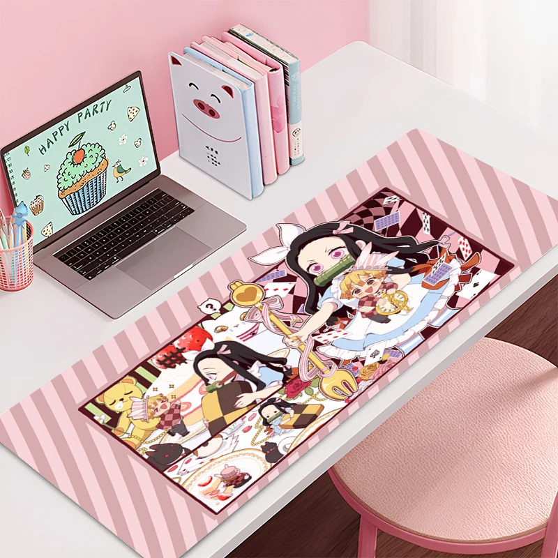 

Gaming Mouse Pad Demon Slayer Nezuko Accessories Office Gamer Keyboard Desk Mat Non-Slip ground mat Large PC HD Anime Mousepad