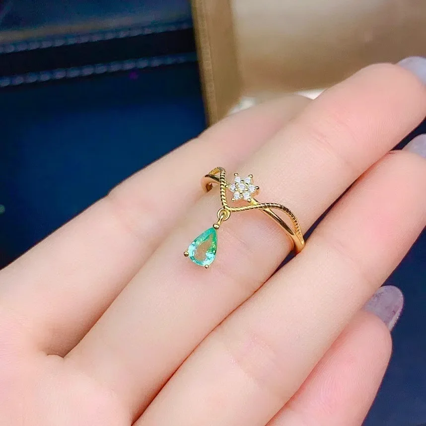 

DIWENFU 14K Gold Filled Jewelry Natural Crystal Ring for Women Green Topaz Bizuteria Gemstone 14K Gold Color Anillos De Anel