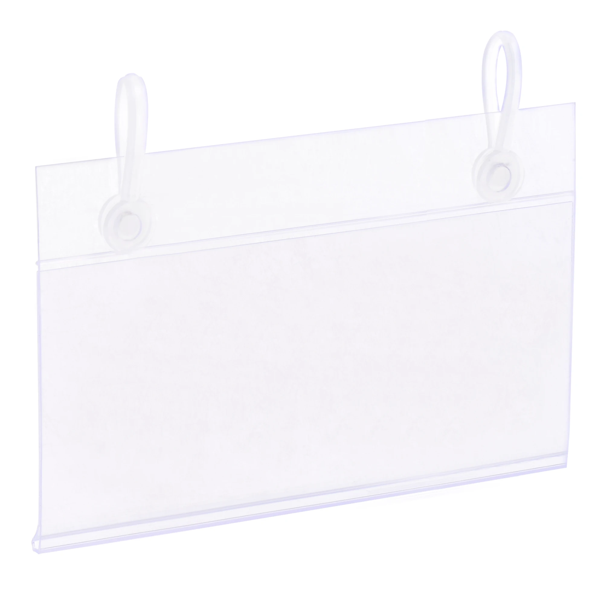 uxcell 10 Pcs Label Holder with Hanging Buckle 90x55mm Clear Plastic for Wire Shelf