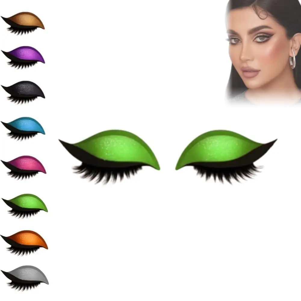 2 paar zelfklevende luie oogschaduw wimperpatch herbruikbare snelle make-up waterdichte eyeliner sticker tijdbesparend trendy