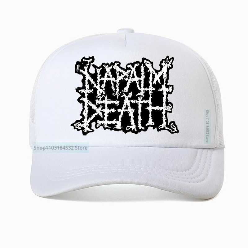 Napalm Death Logo Men\'s hat English Grindcore Band Baseball Cap Death Metal Lovers Hip hop hats Summer Visor Mesh Trucker Caps