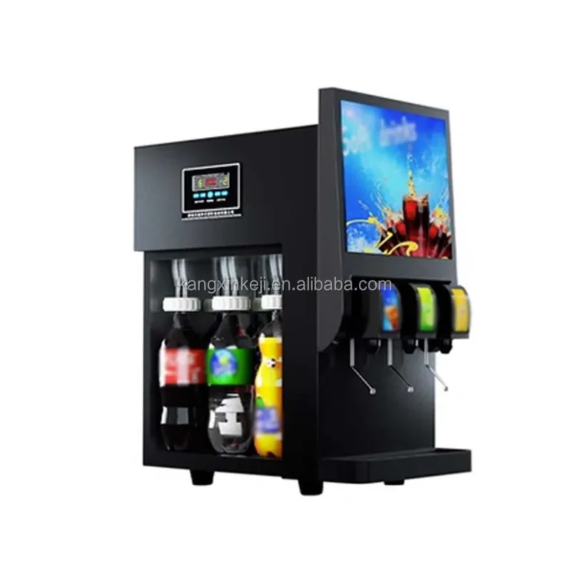 Cold Drink Cola Fountain Dispenser Vending 4-valve Carbonated Lemon Flavored Soda Beverage Making Machine