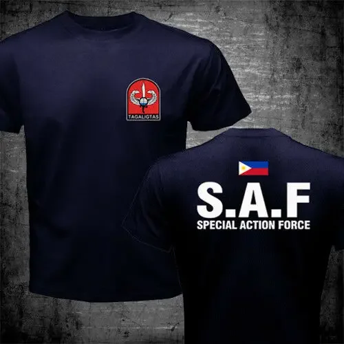 streetwear fashion vintage Summer Male Hot Sale New Philippines Police SAF Special Action Force CTU Unit SWAT Military T-shirt