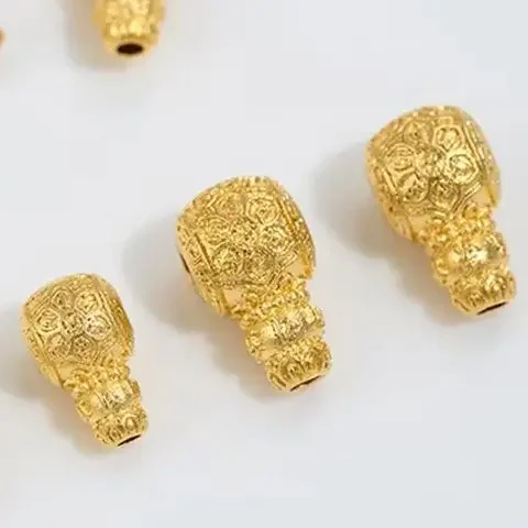 Vietnam Sand Gold Three-Way Buddha Head Tibetan Lotus Design Faceless Integrated DIY Handmade Cultural Play Accessory