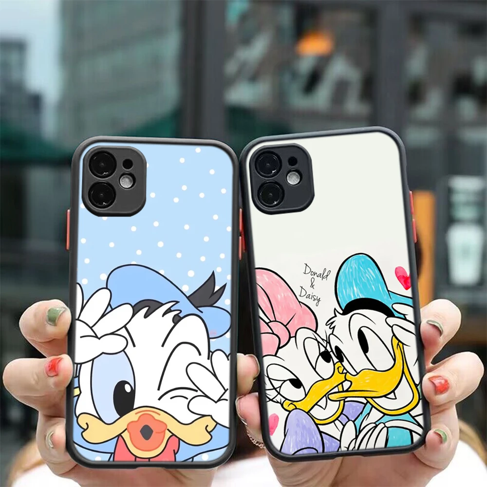 T87 Donald Duck Paar Schutz linse Softcase für iPhone 15 14 plus 13 12 11 x xs xr pro max mini 8 7 plus